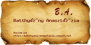 Batthyány Anasztázia névjegykártya